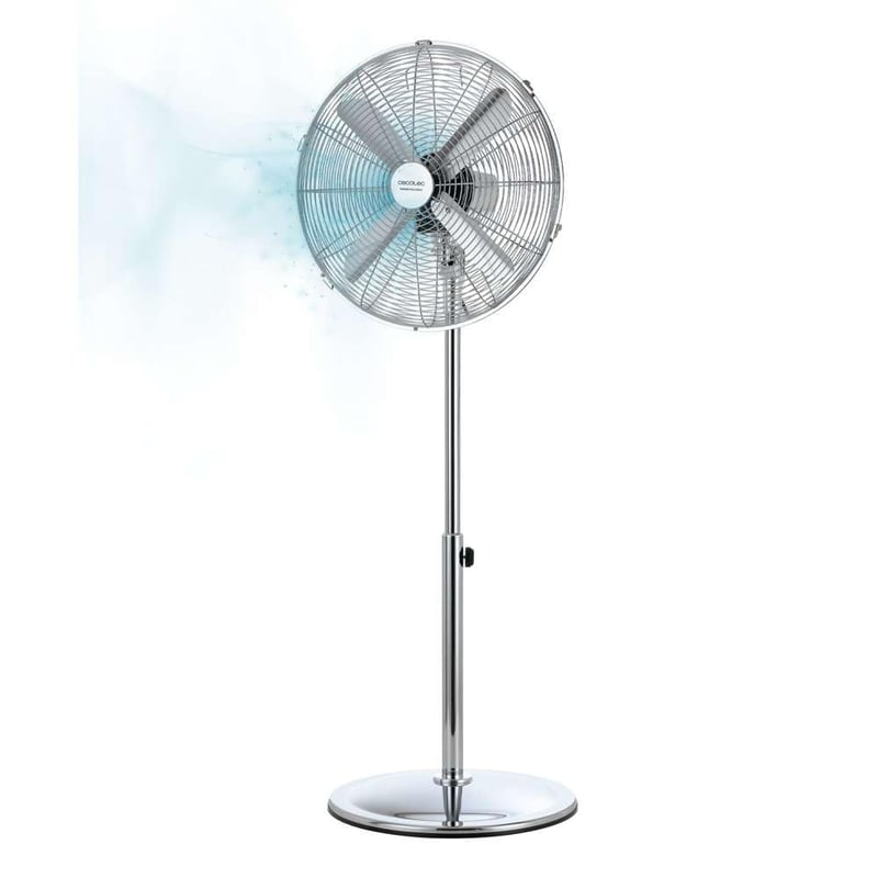Stojanový ventilátor Cecotec EnergySilence 600 Woodstyle, 50 W, 16", drevený dizajn, 4 lopatky, 3 rýchlosti, oscilácia, nastaviteľná výška