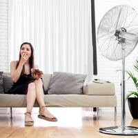 Stojanový ventilátor Cecotec EnergySilence 600 Woodstyle, 50 W, 16", drevený dizajn, 4 lopatky, 3 rýchlosti, oscilácia, nastaviteľná výška 8