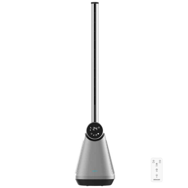 Bezvrtuľový stĺpový ventilátor Cecotec EnergySilence 9890 Skyline, 100 cm, 50 W, dotykový LED displej, diaľkové ovládanie, 3 režimy, 3 rýchlosti, 15-hodinový časovač, oscilácia 40 stupňov