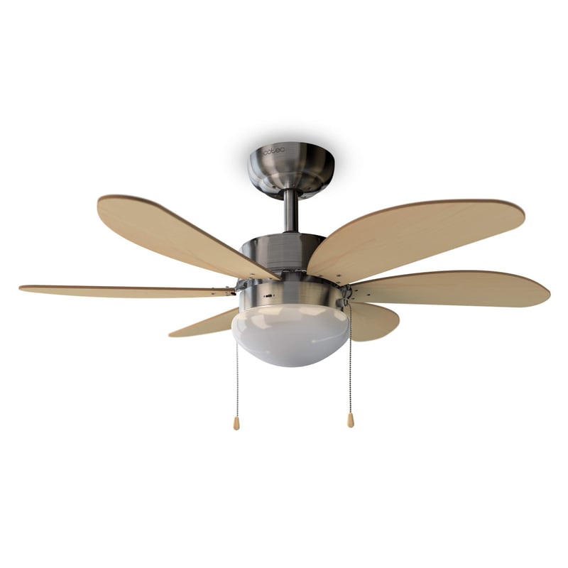Stropný ventilátor Cecotec EnergySilence Aero 350, priemer 81 cm, 50 W, 6 obojstranných lopatiek, 3 rýchlosti, objímka na svetlo, letná/zimná funkcia, biely
