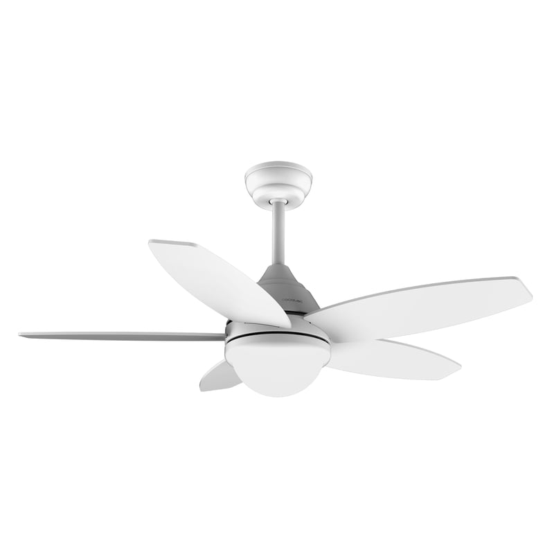 Stropný ventilátor so svetlom Cecotec EnergySilence Aero 4200 LightWood, 106 cm, 53 W motor, 15 W LED, diaľkové ovládanie, 5 lopatiek, 3 rýchlosti, bielo-hnedý
