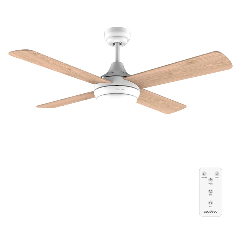 Stropný ventilátor Cecotec EnergySilence Aero 4250 DC s LED osvetlením, 42 palcov, 4 reverzibilné lopatky, diaľkové ovládanie, časovač, 6 rýchlostí, 40 W