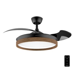 Cecotec Energysilence Aero 4320 Invisible Wood & Black mennyezeti ventilátor lámpával, 35W, 6 sebesség, visszahúzható lapátok, távirányító, időzítő