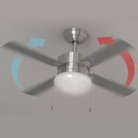 Stropný ventilátor Cecotec EnergySilence Aero 450 so svetlom, 50 W, 4 reverzibilné lopatky 42 palcov, letná a zimná funkcia, 3 rýchlosti 5