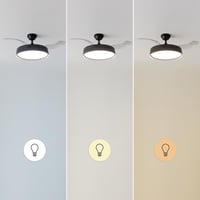 Stropný ventilátor Cecotec EnergySilence Aero 470, 55 W, diaľkové ovládanie, 3 lopatky, 3 rýchlosti, priemer 106 cm, čierny, zimná funkcia, 132 cm, sivý 9
