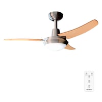 Ventilator de tavan Cecotec EnergySilence Aero 480 cu lampă, telecomandă, 65 W, diametru 106 cm, 3 pale reversibile, finisaj nuc/fag 1