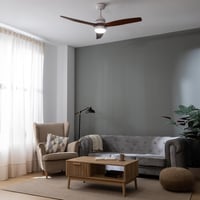 Stropný ventilátor Cecotec EnergySilence Aero 5230 White&BlackWood s osvetlením a diaľkovým ovládaním, 132 cm, 40W DC motor, LED, 6 rýchlostí, zimný/letný režim 3