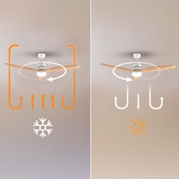 Stropný ventilátor Cecotec EnergySilence Aero 5230 WhiteWood so svetlom a diaľkovým ovládaním, 52", 40W DC motor, LED svetlo, 6 rýchlostí, zimný/letný režim 8