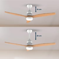 Stropný ventilátor Cecotec EnergySilence Aero 5230 WhiteWood so svetlom a diaľkovým ovládaním, 52", 40W DC motor, LED svetlo, 6 rýchlostí, zimný/letný režim 9