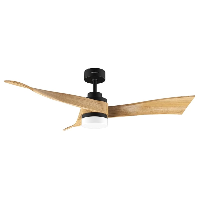 Stropný ventilátor Cecotec EnergySilence Aero 5285 LightWood so svetlom, 132 cm, 40W DC motor, 18W LED, 6 rýchlostí, diaľkové ovládanie, režim zima-leto