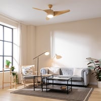 Stropný ventilátor Cecotec EnergySilence Aero 5290 LightWood so svietidlom, 132 cm, 40W DC motor, LED svetlo, diaľkové ovládanie, programovateľný časovač 9