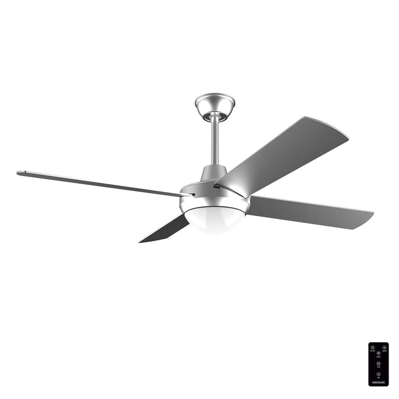 Ventilator de tavan Cecotec EnergySilence Aero 570 cu lampă LED, telecomandă, 60 W, diametru 132 cm, 4 pale, 3 viteze, oțel