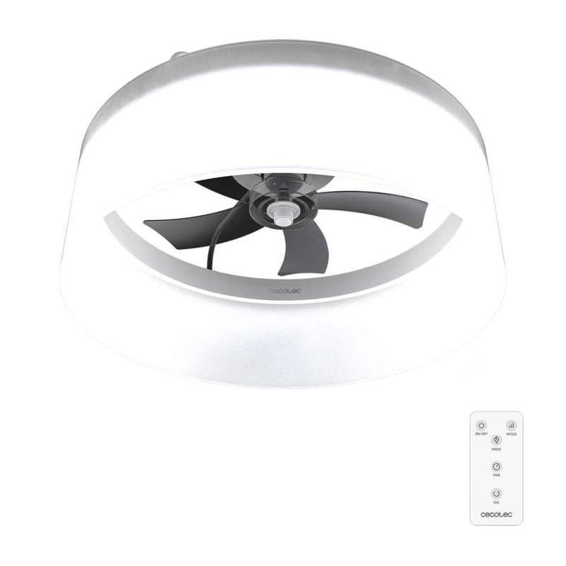 Stropný ventilátor so svetlom Cecotec EnergySilence LampAero 650 White Design, jednosmerný motor, 20 W, 45 W LED, priemer 43 cm, 5 lopatiek, 6 rýchlostí, t