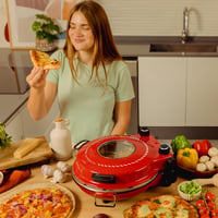 Cecotec Mamma Mía Window elektromos pizzasütő grill 1200W, 400°C, 15 perces időzítő, termosztát, kősütés, felső-alsó fűtőszál, betekintő ablak 3