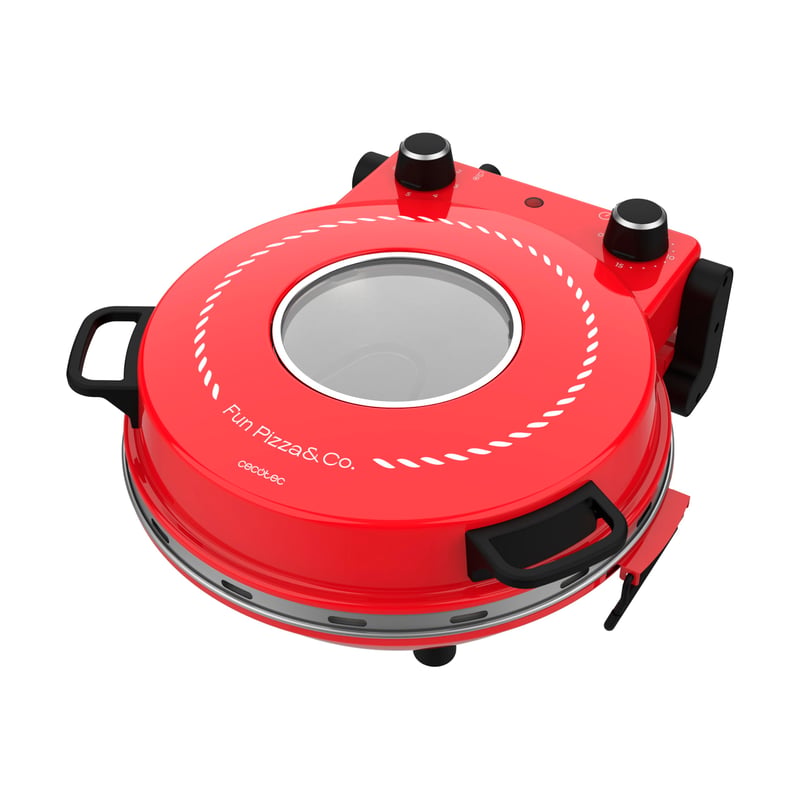 Cecotec Mamma Mía Window elektromos pizzasütő grill 1200W, 400°C, 15 perces időzítő, termosztát, kősütés, felső-alsó fűtőszál, betekintő ablak