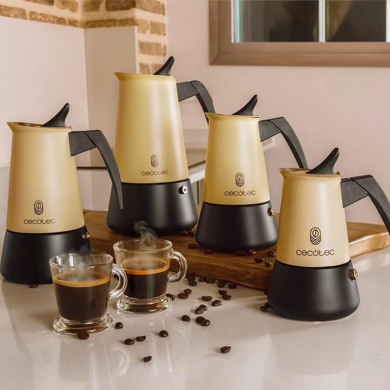 Cecotec Piccolina 600 Moka Kávéfőző 300ml Bézs Rozsdamentes Acél 6 Csészéhez
