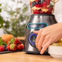 Blender de masă Cecotec Power Black Titanium 2200MAX Smooth – 2200 W, 6 lame din oțel inoxidabil, funcție de zdrobire a gheții, funcții Turbo și Smoothie, AutoClean 5