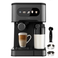 Cecotec Power Espresso 20 ColdBrew Latte+ Eszpresszógép 1350W 20 bar Színes Érintőkijelző 1,5L Víztartály 500ml Tej Sötét Acél Dupla Kar 1