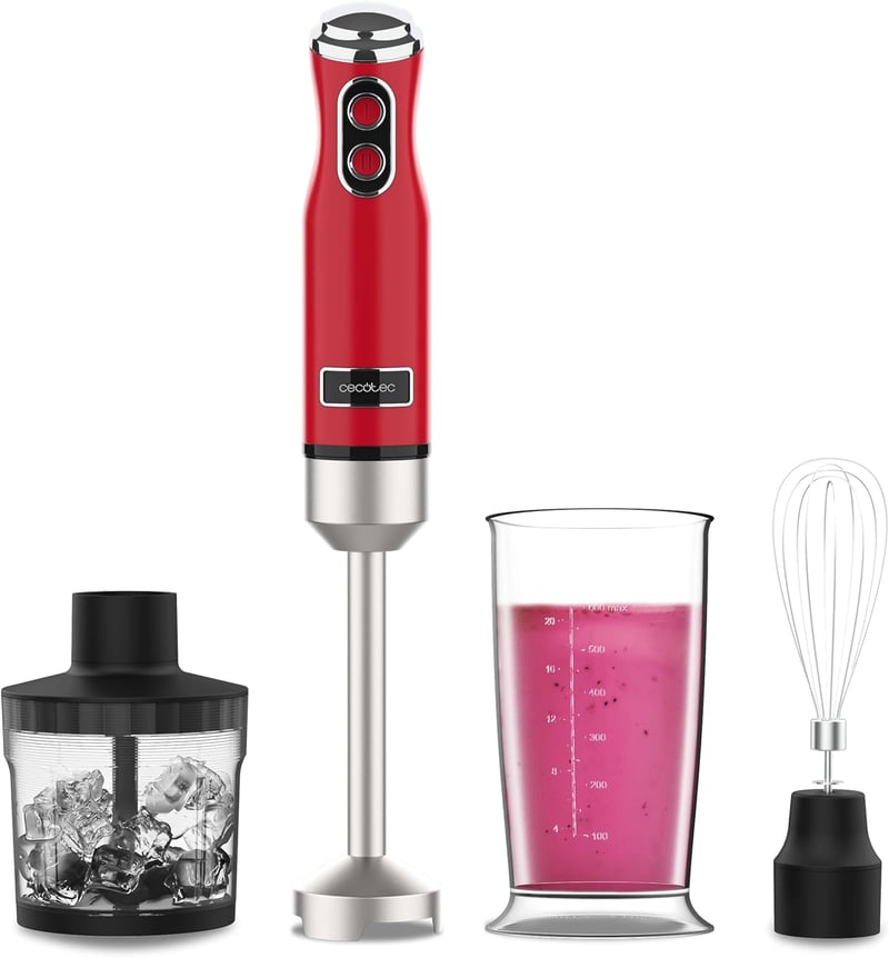 Cecotec Power RetroRed 1200MAX botmixer 1200W CrossBlades technológia 2 fokozat