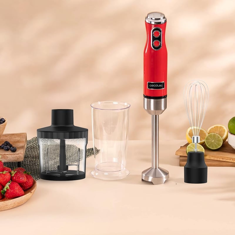 Cecotec Power RetroRed 1200MAX botmixer 1200W CrossBlades technológia 2 fokozat