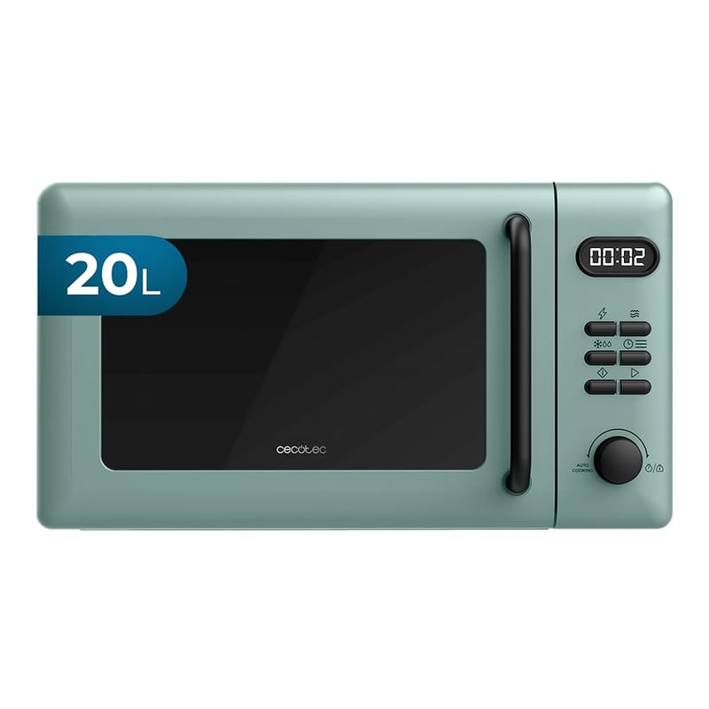 Cuptor cu microunde digital Cecotec ProClean 5110 cu grill, 20 L, verde
