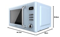Cecotec ProClean 5110 Retro Blue mikrohullámú sütő grillel, 20 L, 700 W, 8 program, időzítő, vintage kék design 6