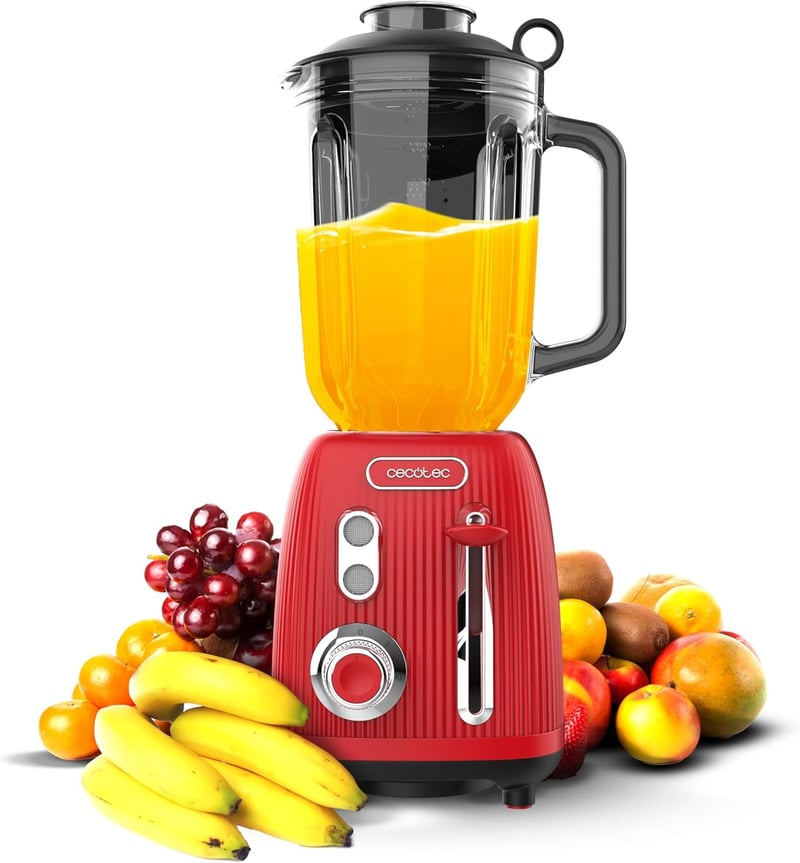 Cecotec Retro Stand Mixer 1200W Piros Konyhai Mixer 2 Sebességgel és Titanium Késsel