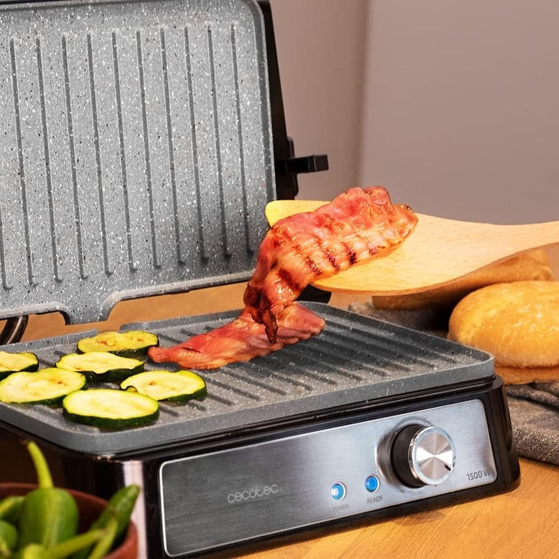 Cecotec Rock'n Grill 1500W elektromos grillsütő mosogatógépben mosható lemezekkel