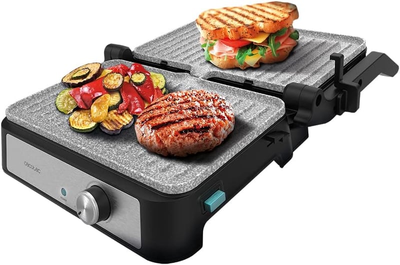 Cecotec Rock'n Grill 1500W elektromos grillsütő mosogatógépben mosható lemezekkel