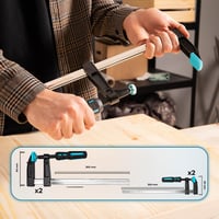 Sada stolárskych zvierok Cecotec StrongComfort 4400 Force, 8 ks, 4x zvierka 300 mm (2x80 mm + 2x50 mm), max. 350 kg, DIN 5117, 4x 1/2" svorka na rúrku 8