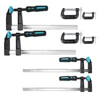 Sada stolárskych zvierok Cecotec StrongComfort 4400 Force, 8 ks, 4x zvierka 300 mm (2x80 mm + 2x50 mm), max. 350 kg, DIN 5117, 4x 1/2" svorka na rúrku 1