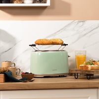 Cecotec Toaster 2 szeletes retro zöld kenyérpirító 980W rozsdamentes acél 2