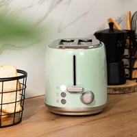 Cecotec Toaster 2 szeletes retro zöld kenyérpirító 980W rozsdamentes acél 7