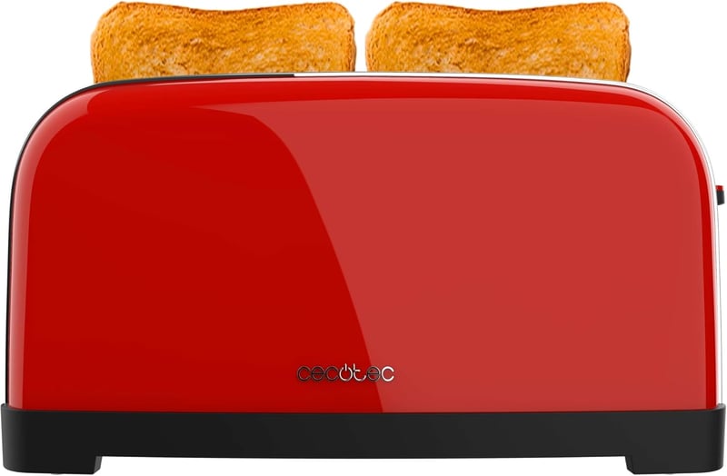 Cecotec Toastin' Time 1500 függőleges kenyérpirító 4 szeletes piros rozsdamentes