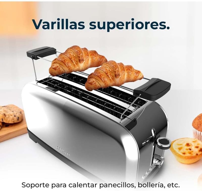 Cecotec Toastin' time 1500 Inox függőleges kenyérpirító, 1500W, rozsdamentes acél