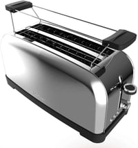 Cecotec Toastin' time 1500 Inox függőleges kenyérpirító, 1500W, rozsdamentes acél 1