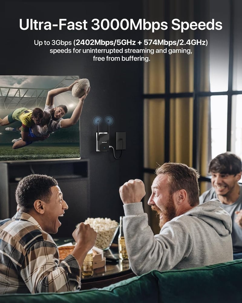 BrosTrend AX3000 WiFi 6 Vezeték Nélküli Access Point 3000 Mbit/s Gigabit Porttal - Fali Csatlakozós WLAN Hozzáférési Pont 45 Eszközhöz
