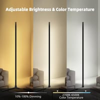 Weilim RGB Állólámpa 156 cm - Okos LED Lámpa Távirányítóval, Időzítővel, Alexa és Google Asszisztens Kompatibilitás, 16 Millió Szín, Zenei M 6
