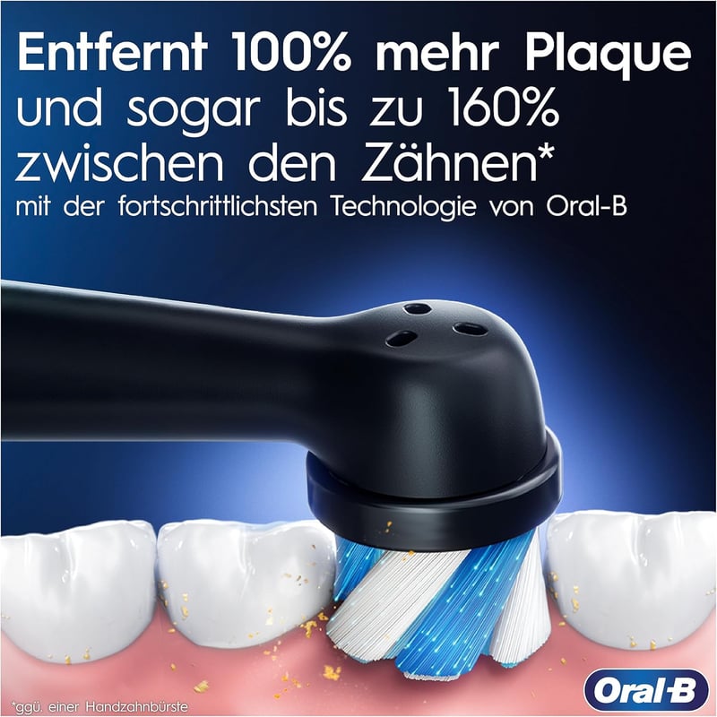 Oral-B iO 5 Plus elektromos fogkefe szett, 2 db fekete-fehér + 4 pótfej, 5 üzemmód