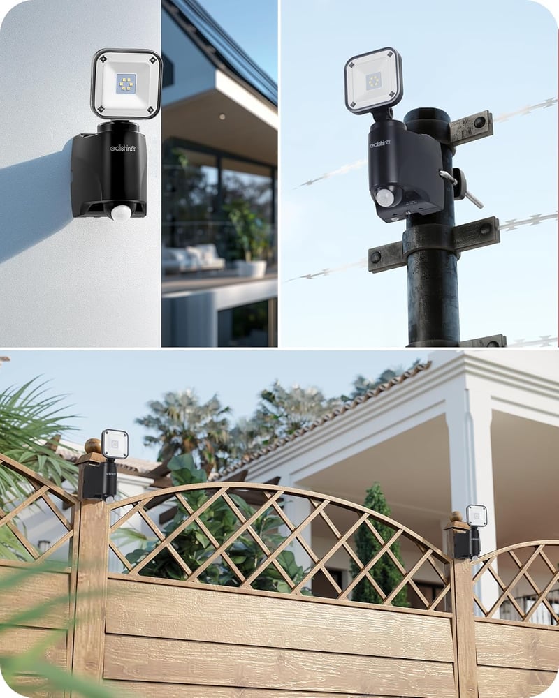 EDISHINE Elemes LED Reflektor Mozgásérzékelővel - 300 Lumen IP44 Vízálló Kültéri Spotlámpa, Állítható Fejjel, 6000K, Garázshoz, Kerthez

AI: