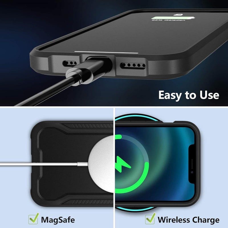 iPhone 12/12 Pro Fekete Ütésálló Védőtok - Strapabíró Keményhéj