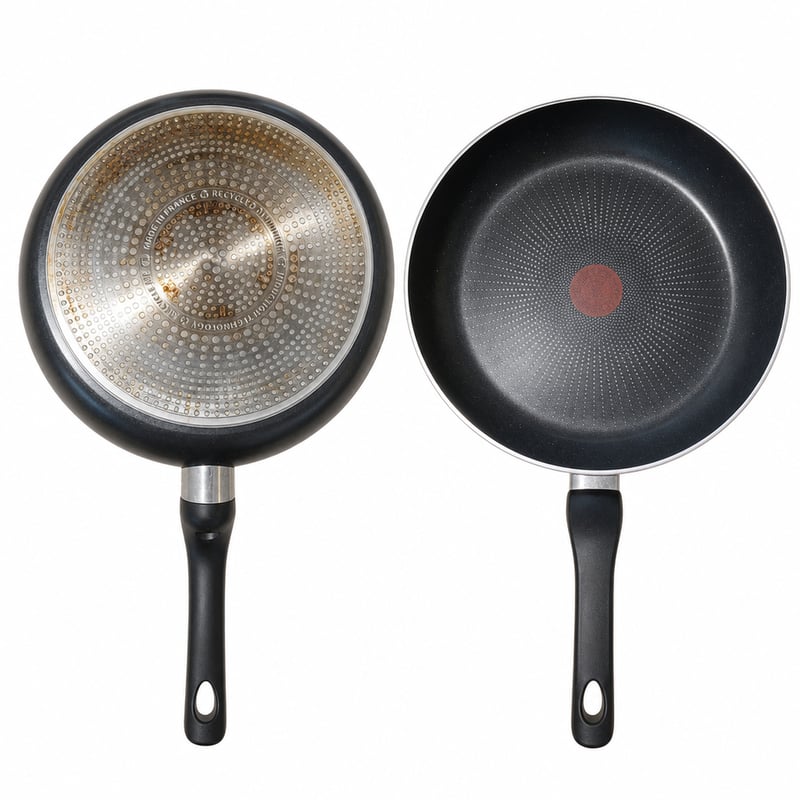 Tigaie antiaderentă Tefal Recycled On C2970632 folosită, 28 cm, 100% aluminiu reciclat, inducție, compatibilă cu mașina de spălat vase, negru