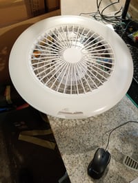 Philips Amigo stropni ventilator s LED svjetlom, 58 cm, bijeli, s daljinskim upravljačem, 25W+60W – slomljen poklopac (stanje: vidi 2. sliku) 2