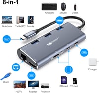 VEMONT 8 az 1-ben USB-C Hub 4K HDMI-vel és Gigabit Ethernet-tel MacBookhoz 2