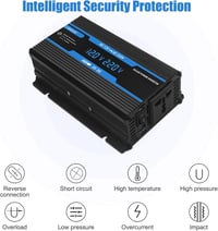 Autós feszültségátalakító 12V-230V, 2200W, LCD, USB - Szivargyújtós adapter 6