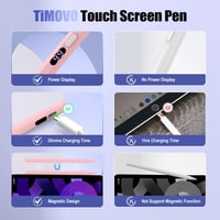 TiMOVO Gyorstöltős Érintőképernyős Stylus Toll - iPad, iPhone, Android, Samsung, Xiaomi Tabletekhez - Töltésjelzővel, Rózsaszín 6