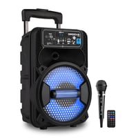 Boxă portabilă Bluetooth Cefa Toys cu microfon, telecomandă, iluminare LED, player MP3 USB, mâner telescopic și roți, 100 Wați 3