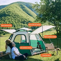 CEIEVER 3-4 személyes családi sátor, szélálló vízálló pop-up sátor bővíthető előtetővel 4