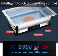 CEIEVER Elektromos Melegítő Edény 9L Rozsdamentes Buffet Melegítő 35-90°C 6