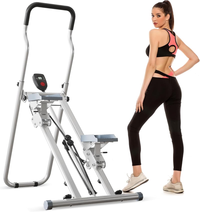CEIEVER Függőleges Lépcsőzőgép Összecsukható 150kg Terhelhetőséggel LCD Kijelzővel